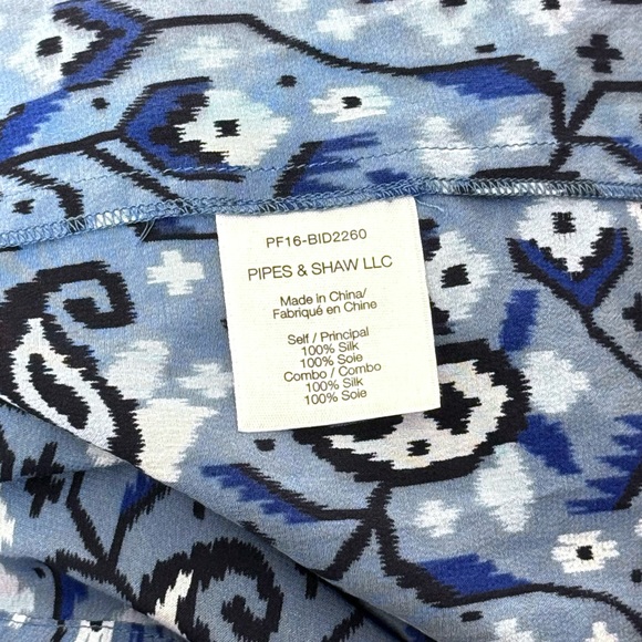 VERONICA BEARD Silk Boho Chic Paisley Ikat Print Long Sleeve Tie Waist Dress 10 - Picture 9 of 12